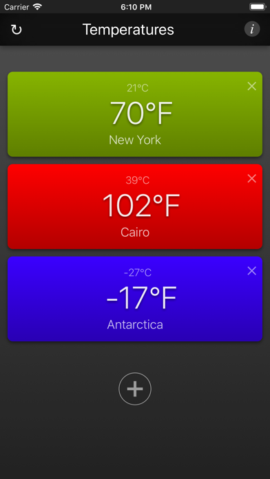 Temperatures App screenshot 1