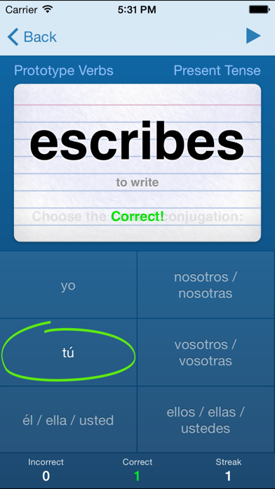 Spanish Verbs Trainer screenshot 3