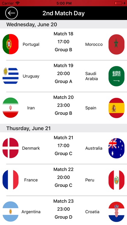Football WC Schedule 2018