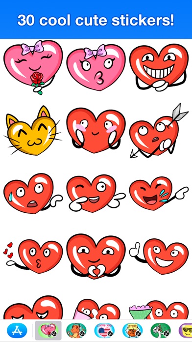 Hearts - Cute stickersのおすすめ画像2