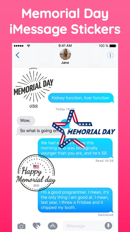 Memorial Day Text Stickers App