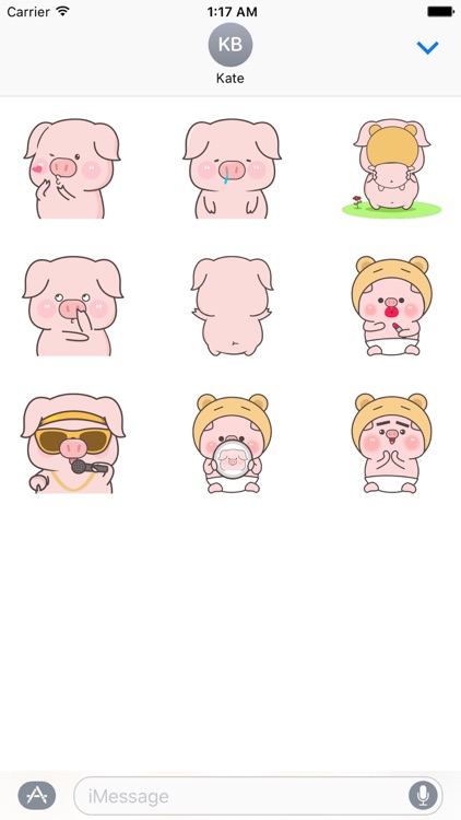 Animated Cute Pink Pig Sticker