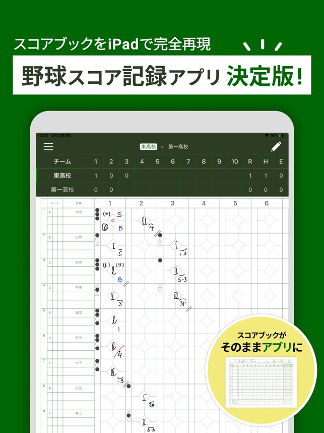 スコアブック 野球記録管理アプリ をapp Storeで