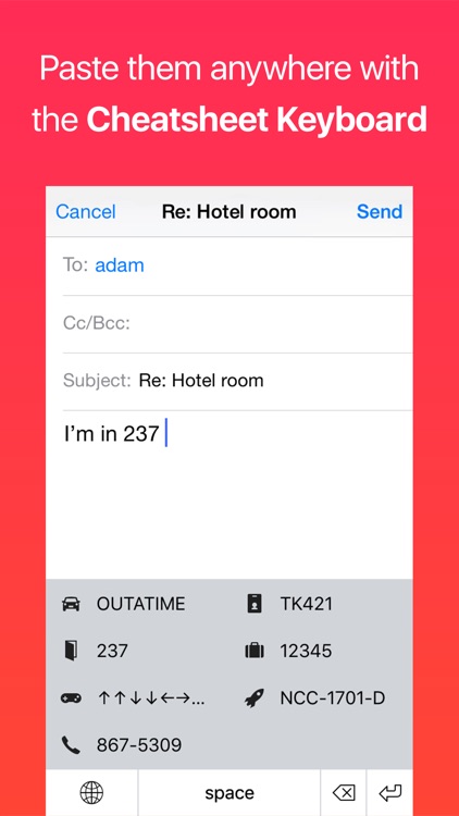 Cheatsheet Widget