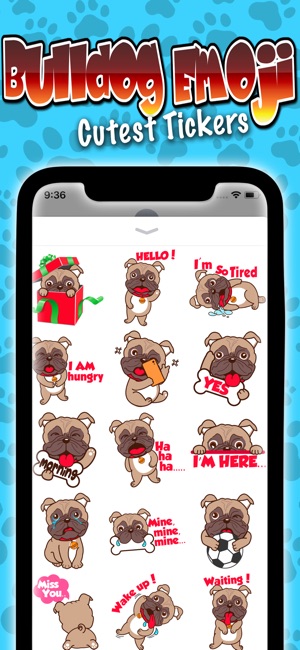 Bulldog Emoji Cutest Stickers(圖3)-速報App