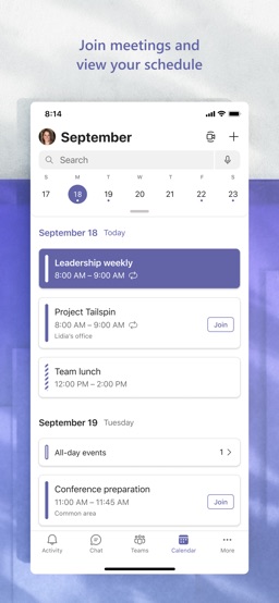 Microsoft Teams app screenshot