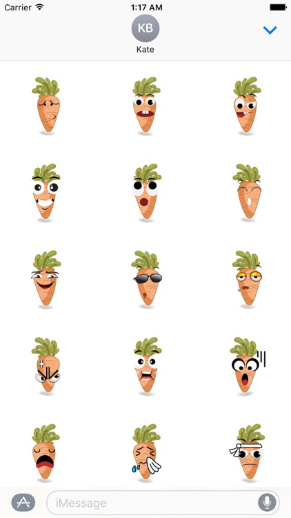 Cute Carrot Emoji Sticker