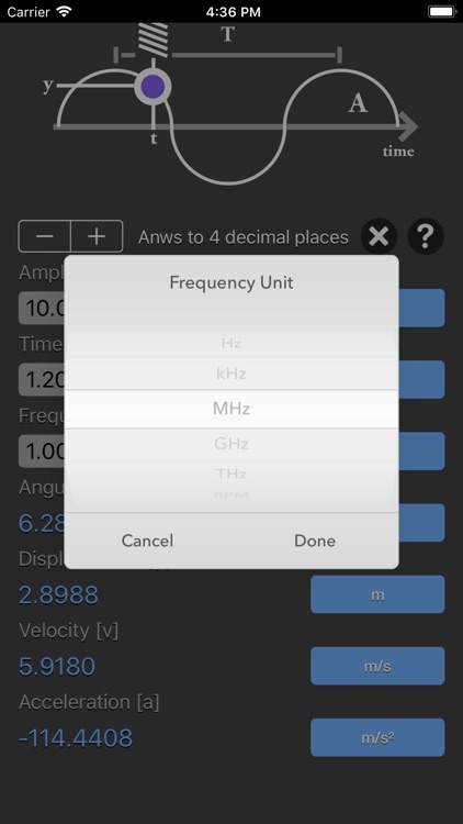 Simple Harmonic Motion Calc screenshot-4