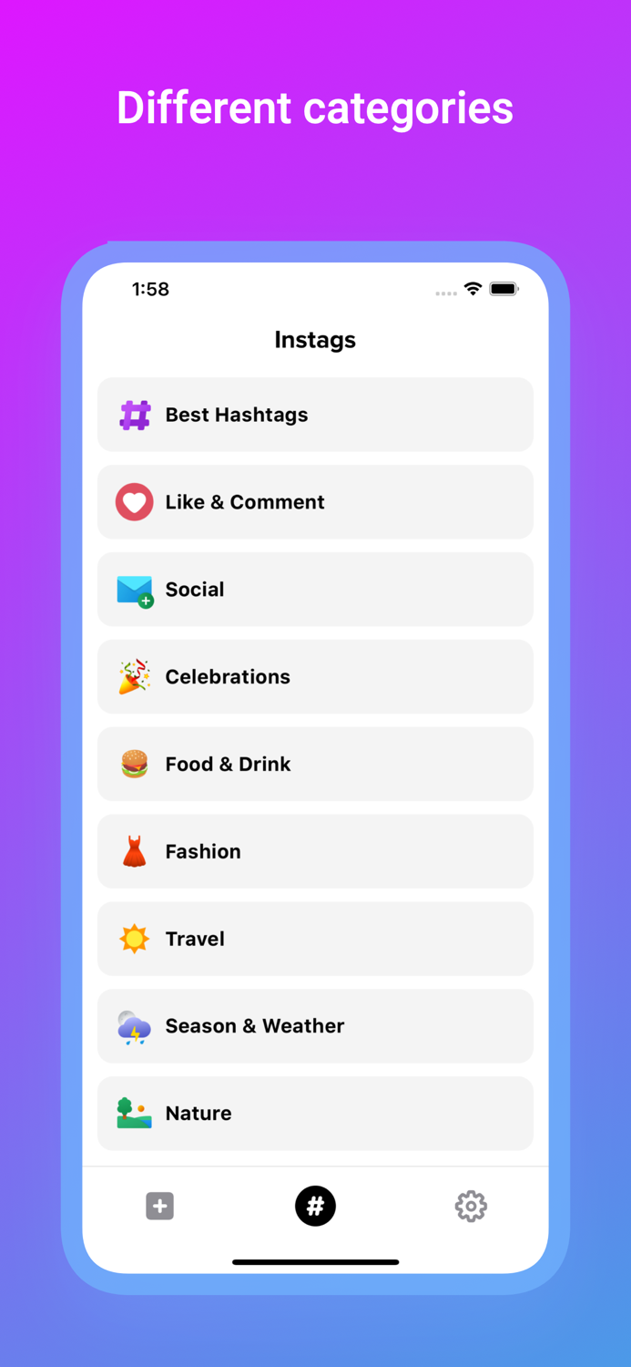 Instags - Hashtags for social