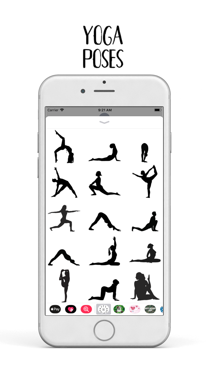 Yoga Pose Silhouette Stickers