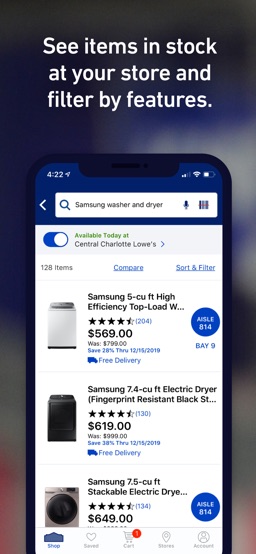 Lowe's Home Improvement app screenshot