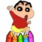 Can you coloring all characters shinchan and finish the pictures 