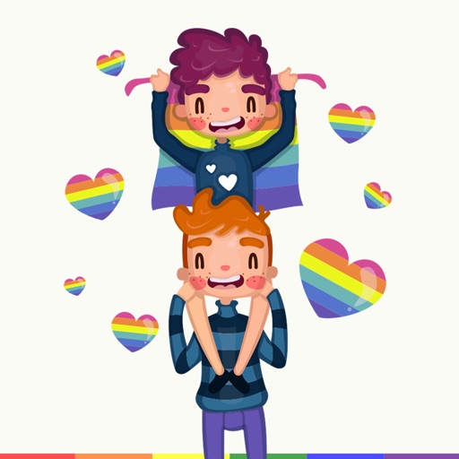 Pride Gay Couple Stickers iOS App