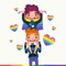 Pride Gay Couple Stickers