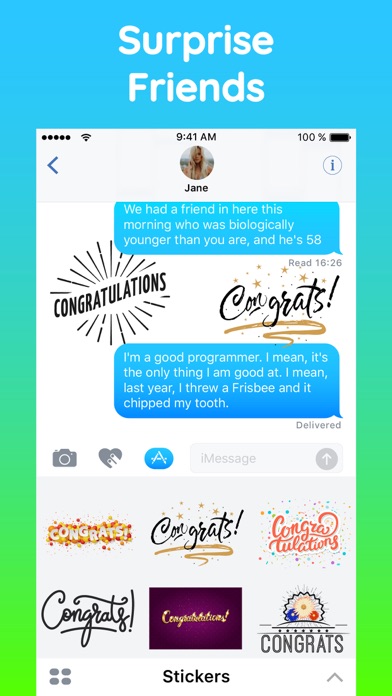 Congrats Text Stickers Pack screenshot 3