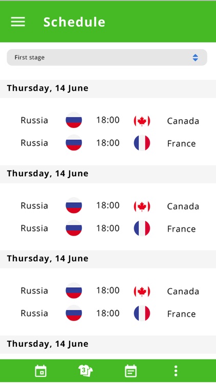 2018 WORLD SOCCER SCHEDULE