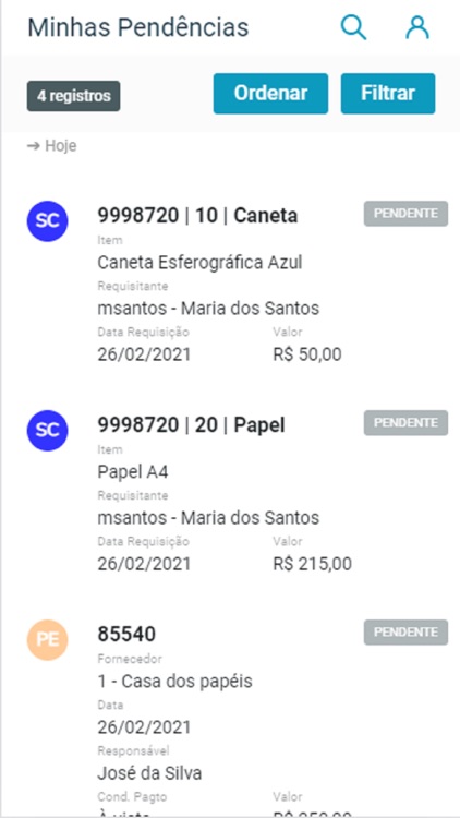 Minhas Pendências de Aprovação