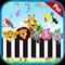 This piano game for kids has a virtual piano keyboard where each key produces a unique bird or animal sounds