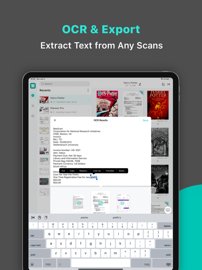 BeeScan - Captura de pantalla de la aplicación PDF Scanner