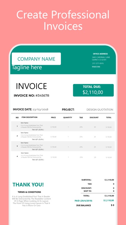 Instant Invoice Maker,Receipts