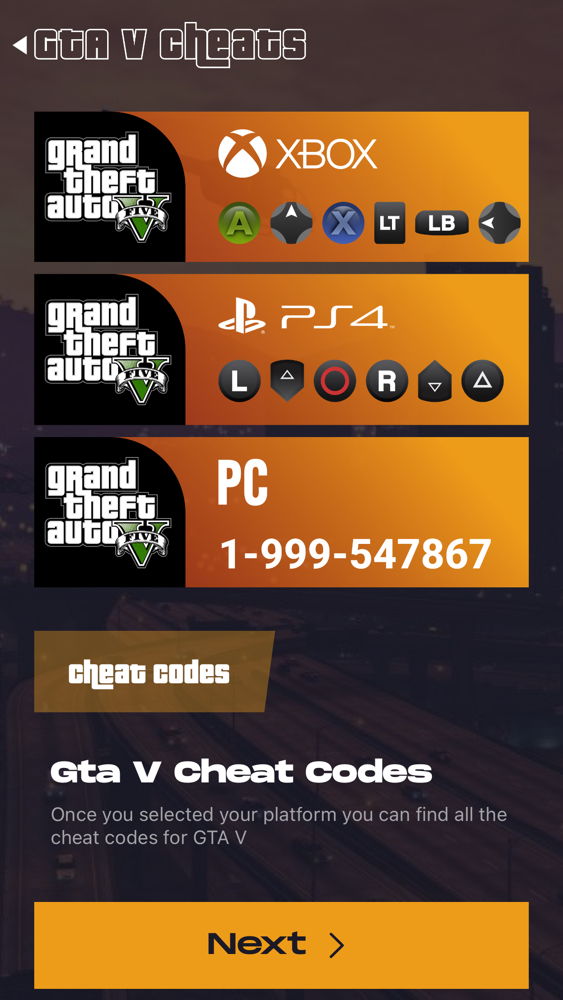 CHEAT CODES FOR GTA 5 (2022) App for iPhone - Free Download CHEAT CODES FOR  GTA 5 (2022) for iPad & iPhone at AppPure