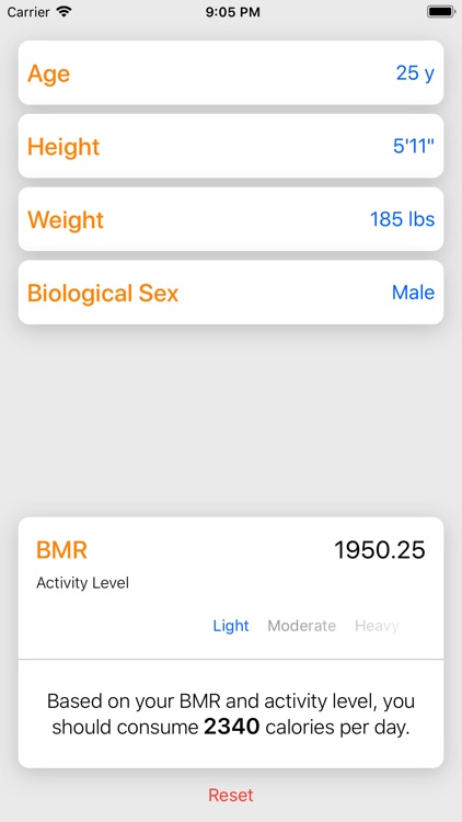 BMR Calculator