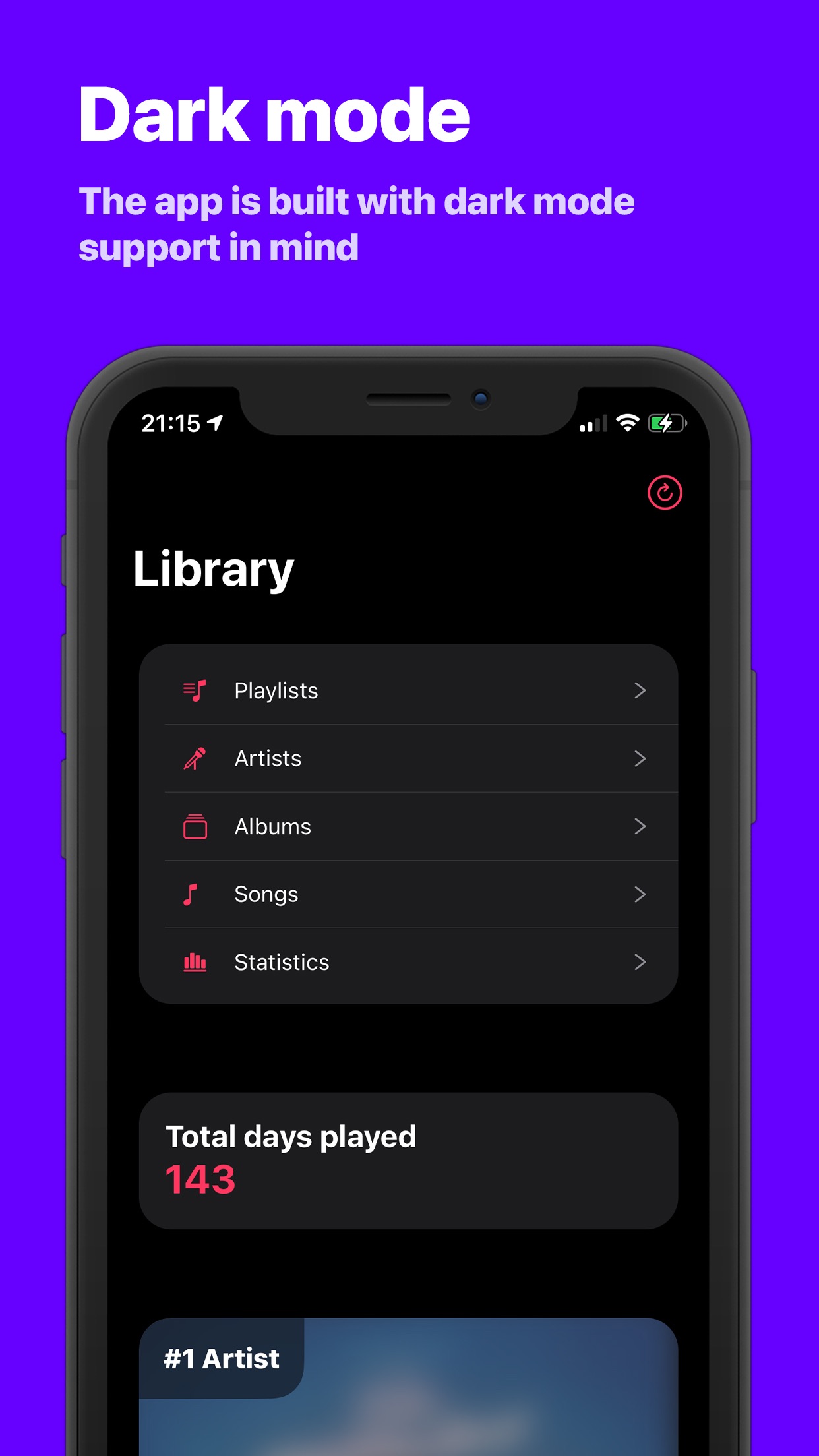 Screenshot do app Song Infos - your music stats