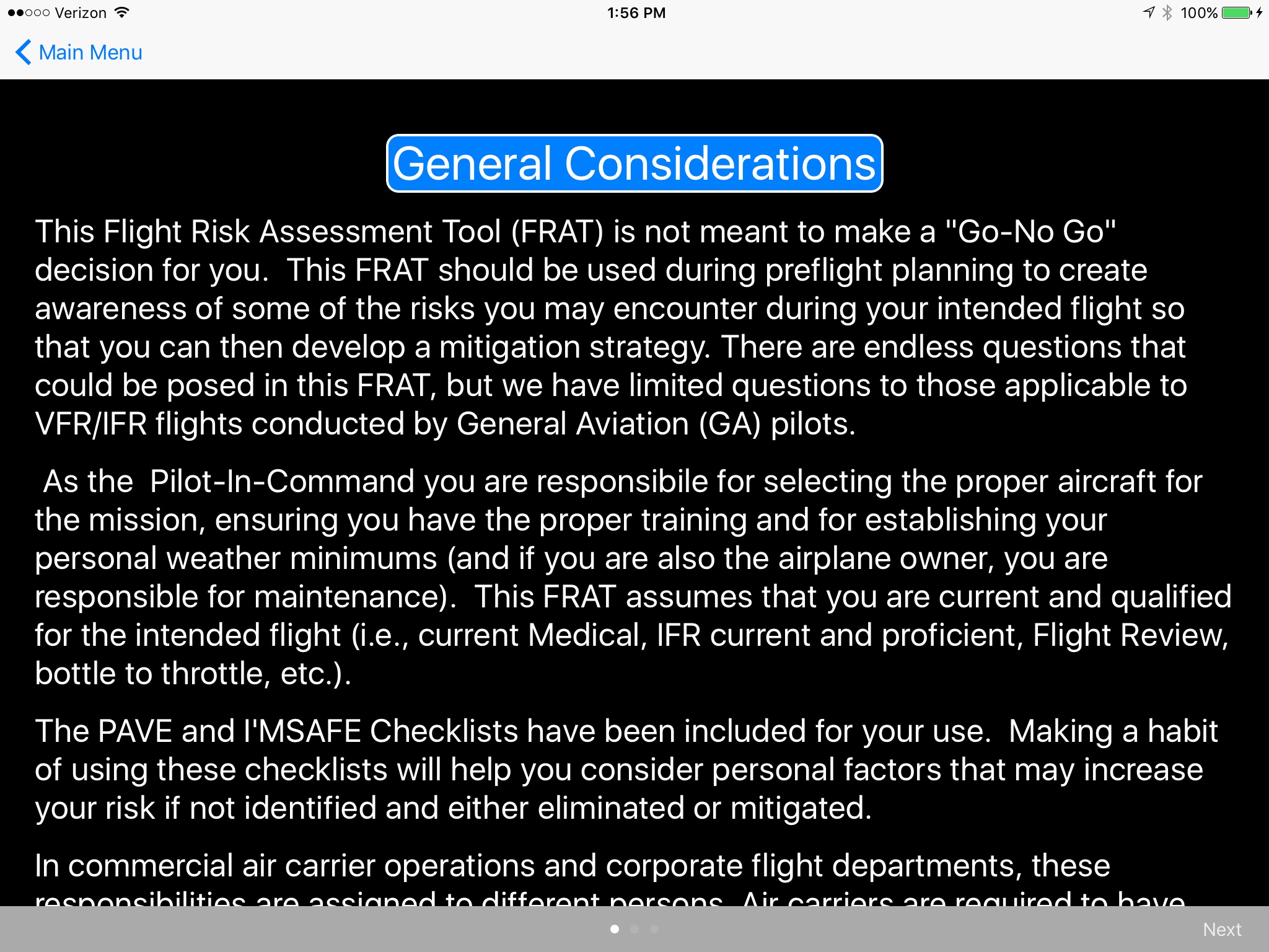 Flight Risk Assessment Tool screenshot 4