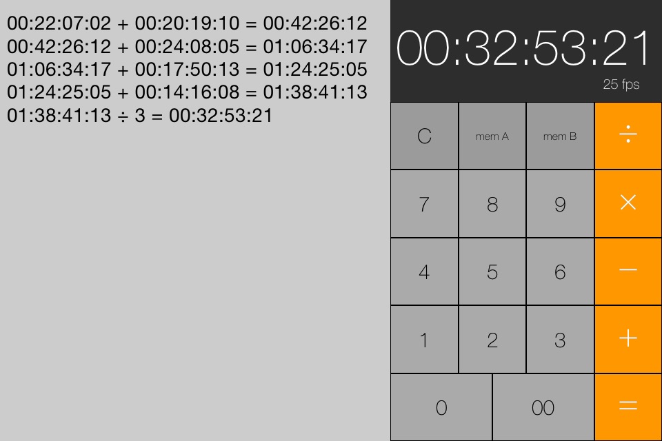 Simple Timecode Calculator screenshot 2