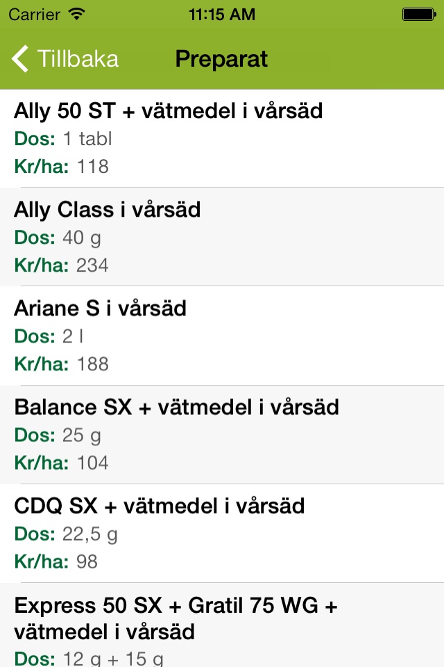 Ogräsdatabasen screenshot 3