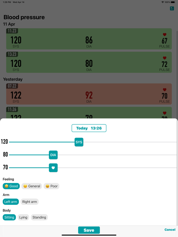 KeepBP(blood pressure app) screenshot 2