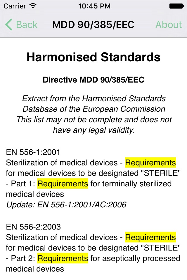 Medical Device Directive screenshot 3