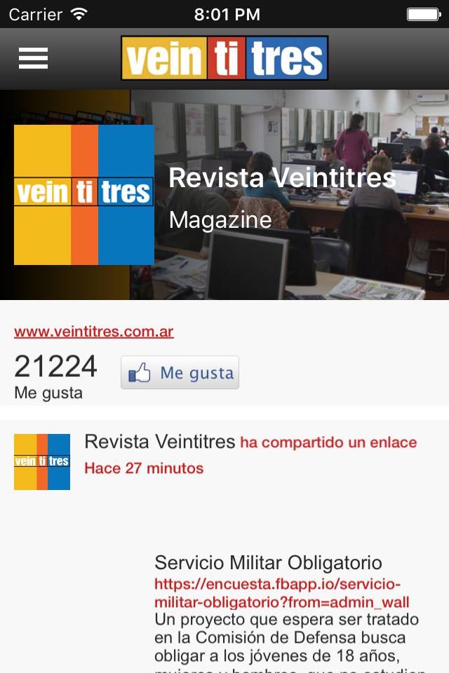 Revista Veintitres screenshot 4
