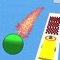 Jump forward, avoid red obstacles and push other balls