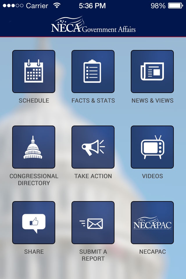 NECA Advocacy screenshot 2