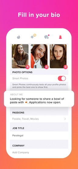 Tinder app screenshot