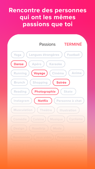 Tinder - App de rencontre iphone captures décran