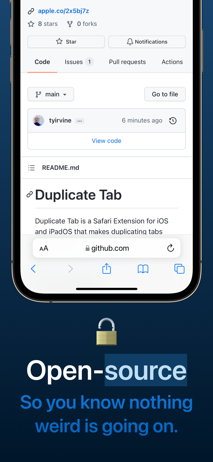 Duplicate Tab for Safari