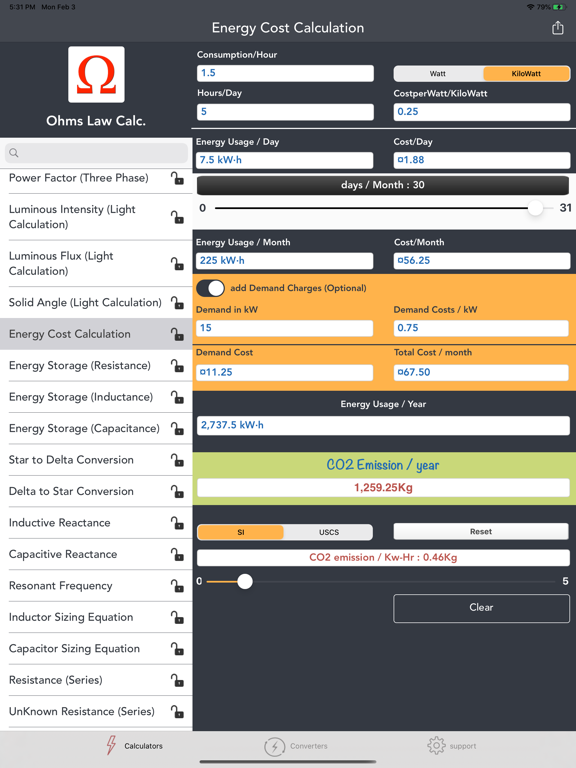 Ohms Law Calc. screenshot 4