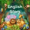 Icon English story with real voice