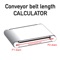 This app will calculate the conveyor belt length based on the distance between the axis and the pulley diameters