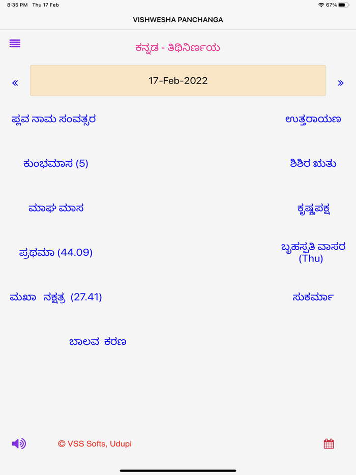 Vishwesha Panchanga 2022