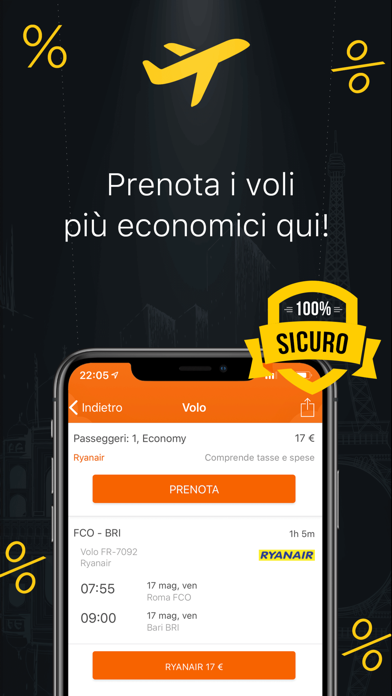 Screenshot of Ricerca voli low cost Italia2
