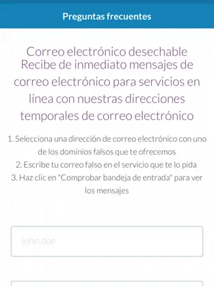 Captura 1 Correo Desechable iphone