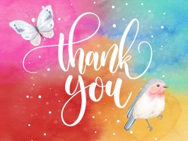 Thank You From the Heart Flowers & Drinks Stickers
