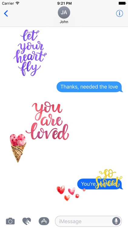 Animated Love Quotes Stickers by APPBUBBLy