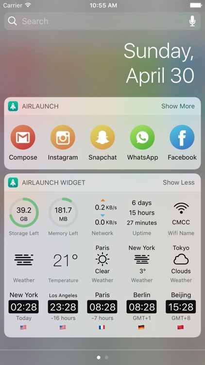 AirLaunch Pro . Launcher on Today Widget