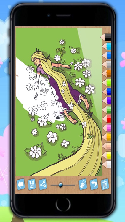 Paint and color Rapunzel - game for girls PREMIUM