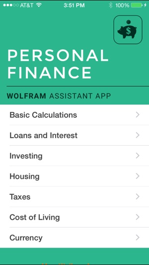 Wolfram Personal Finance Assistant App