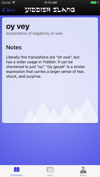 Yiddish Slang Dictionary and Quiz Screenshot 3